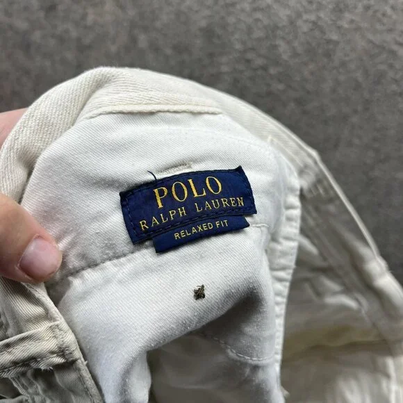 Polo Ralph Lauren Shorts Mens 38 Beige Relaxed Fit Chino Flat Front Summer - Picture 9 of 11